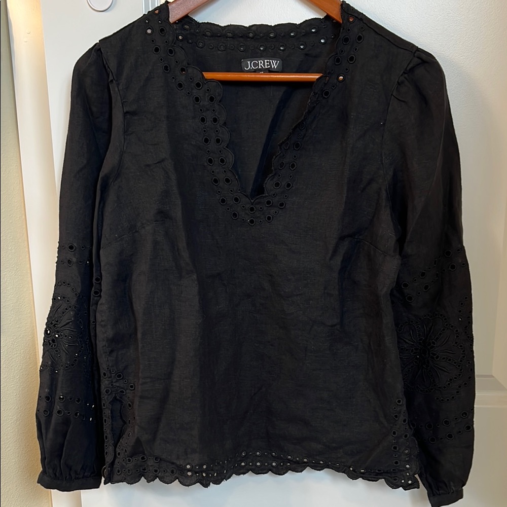Embroidered Linen top from J. Crew XS